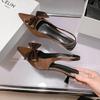 Ladies Sandals Pointed Bow Fashion Sexy Summer 2025 New Stiletto Sandals Plus Size High Heels Slippers Designer Dress Sandals