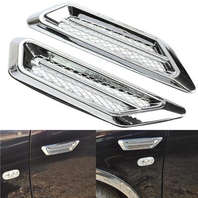 2pcs Chrome Car SUV Air Flow Fender Side Vent Decoration Sticker For BMW Benz