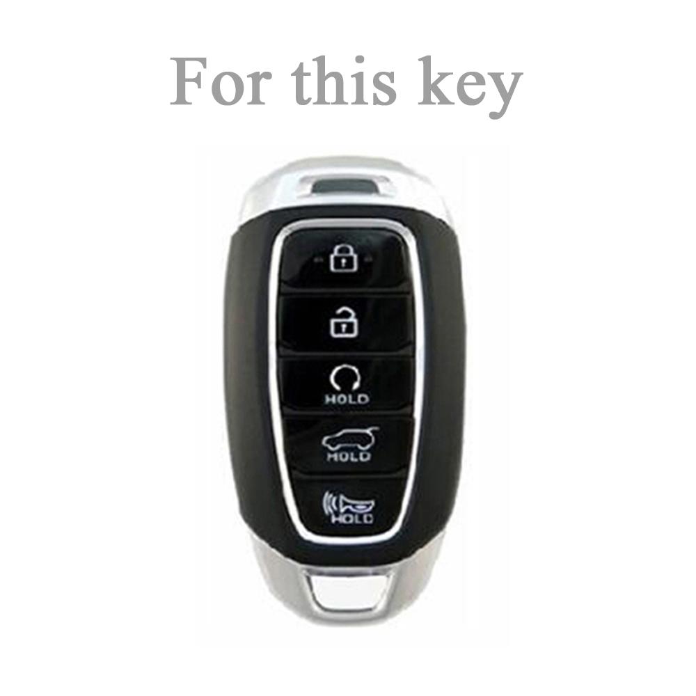 5 Buttons TPU Car Key Case Cover Keychain for Hyundai I30 Ix35 KONA Encino Solaris Azera Grandeur Ig Accent Santa Fe Palisade