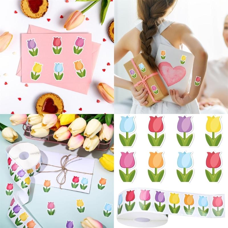 Tulips Sticker Flowers Sticker Scrapbook Sticker Reward Sticker Gift Sticker Decorative Label Sticker for Girl Kids