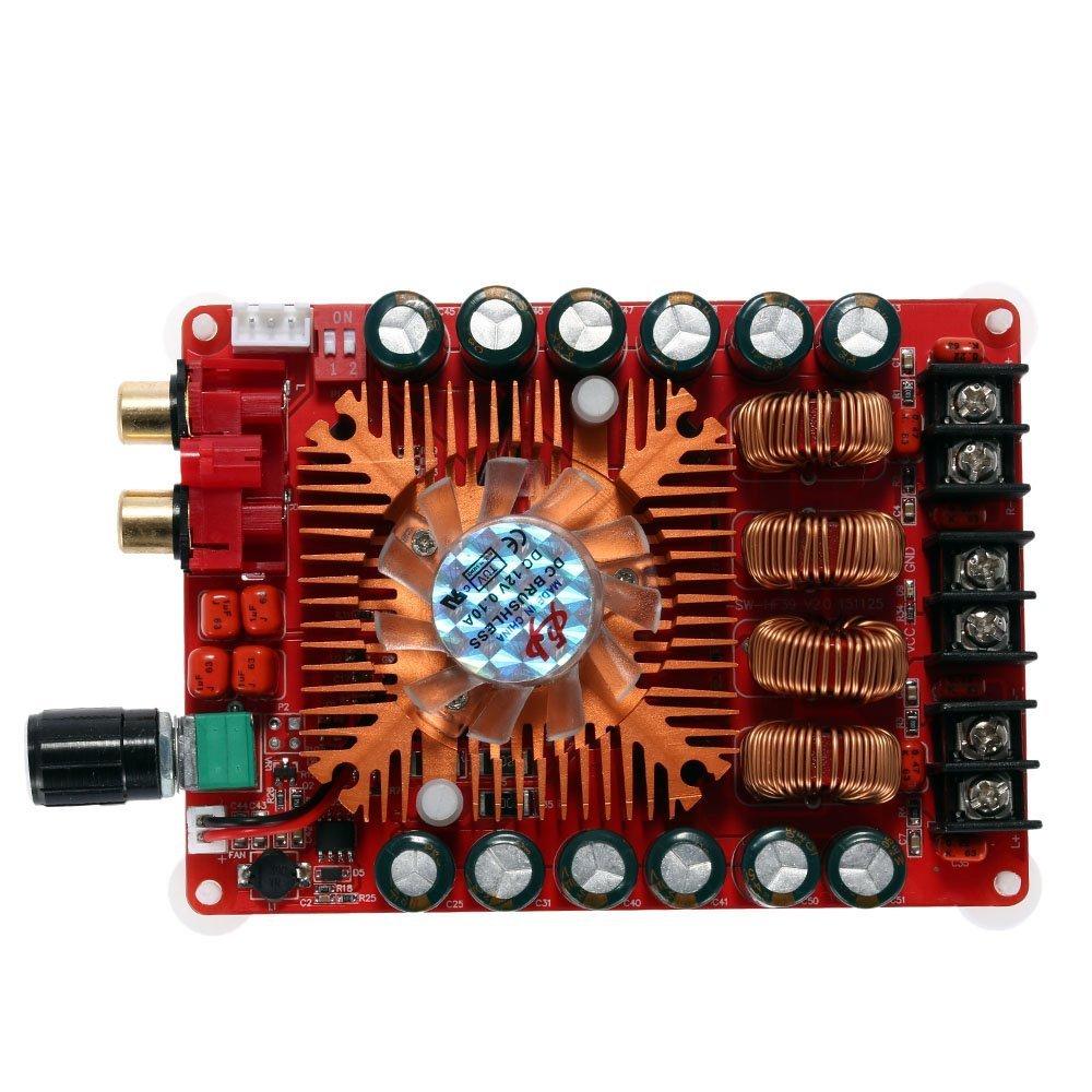 WINGONEER TDA7498E 2x160W Dual Channel Audio Amplifier Support BTL Mode 1X220W Single DC 24V Digital Stereo Power Amplifier Module for Car Computer