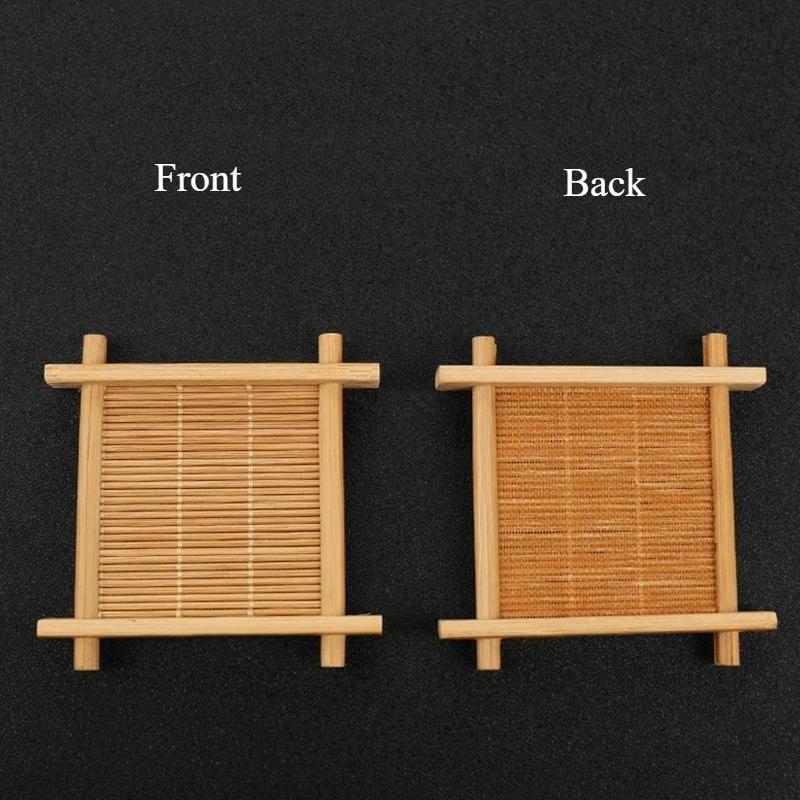 Bamboo Cup Mat Cup Tea Mat Ceremony Accessories Tray Coaster Kitchen Table Decoration Accessories Placemat Cup Holder 2025 New