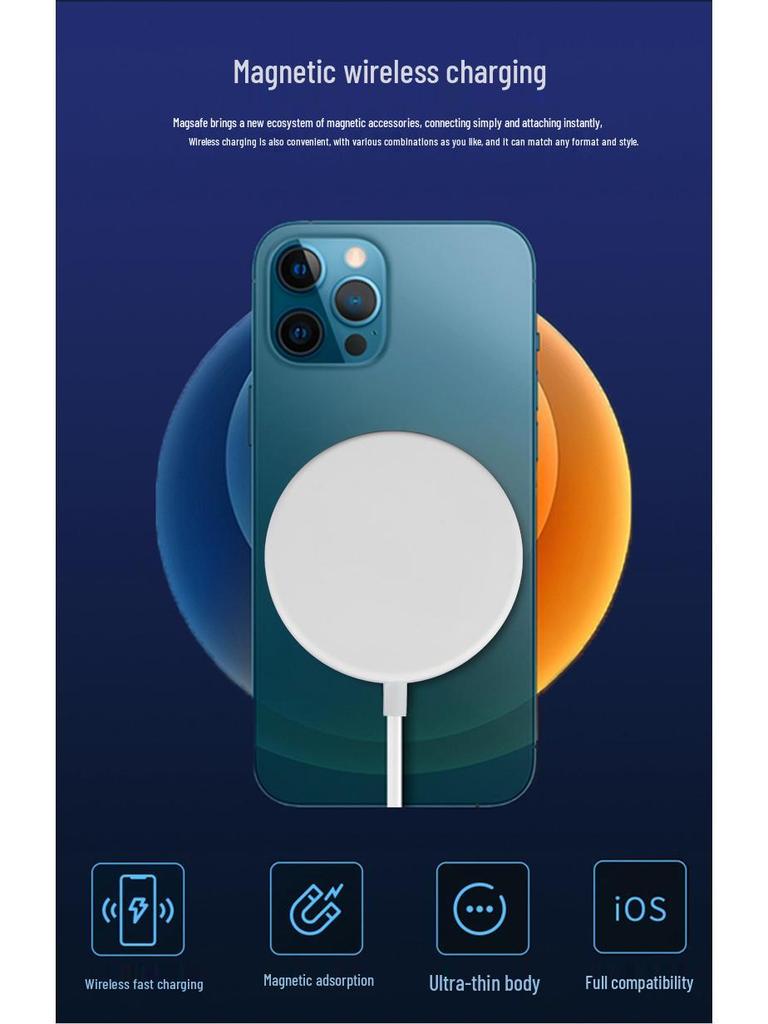 15W Ultra-Thin Round MagSafe Wireless Charger for Apple iPhone