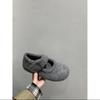 Retro suede inner heightening Mary Jane shoes women's 2024 winter small high-heeled plush warm fluffy cotton single shoes