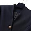 Elegant Women's V-neck Spring Blazer - French Acetate Design