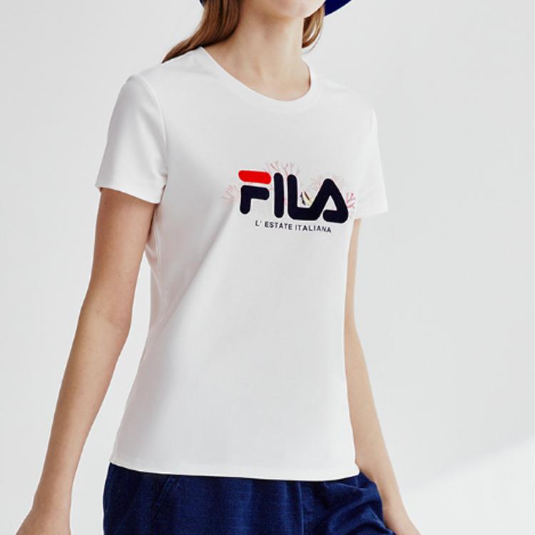 New FILA T Shirts Women's White F11W928129FWT
