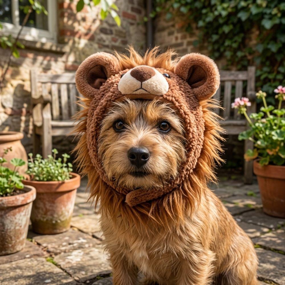 Skin Friendly Dog Plush Lion Hat Funny Cat Costume Headwear Pet Decor Headgear Birthday Gift