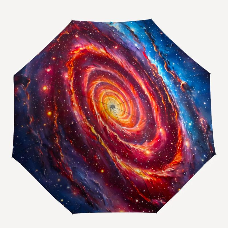 

1pc Galaxy Nebula Folding Umbrella, Durable, Suitable for Outdoor Activities or Rain, Suitable for Commuting yy251027145