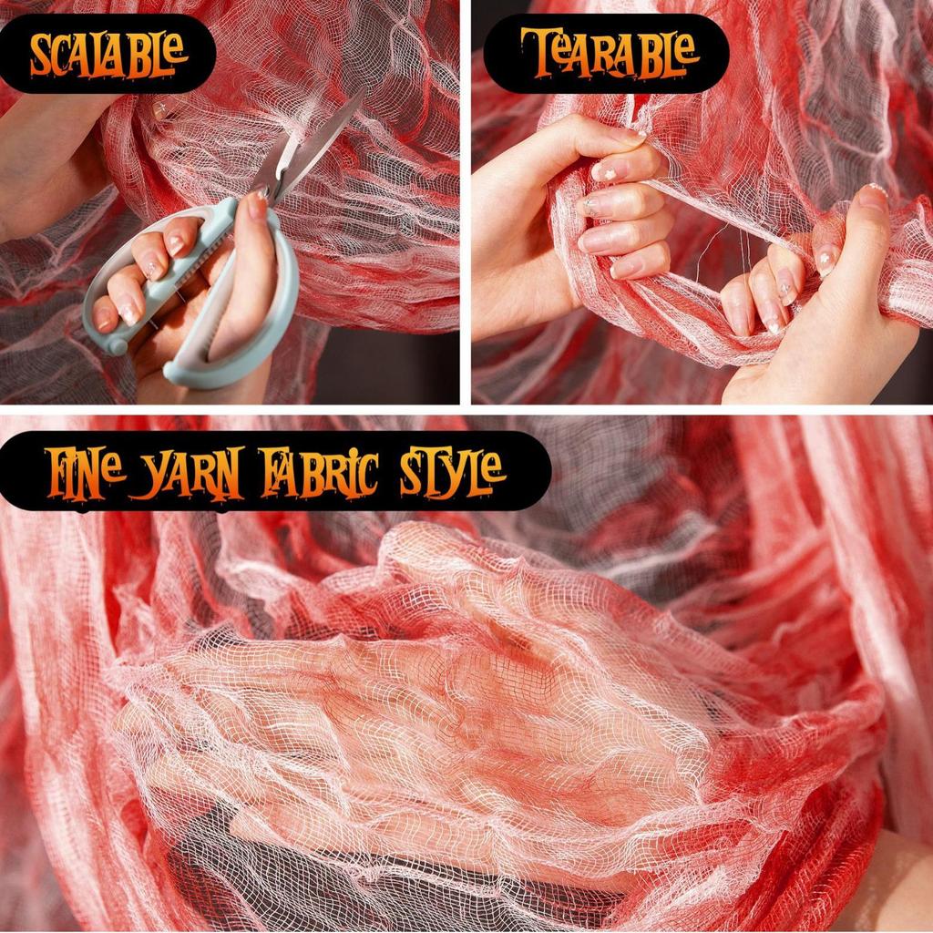 Halloween Blood-Spattered Gauze & Warning Tape Decorations
