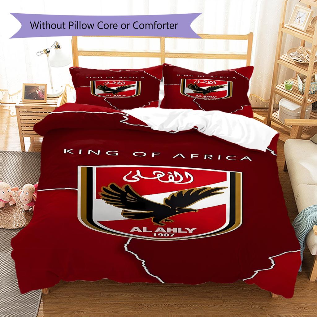 Alahly Pattern Bedding,Quilt Set Quilt Cover Pillowcase Home Decoration Birthday Gift (1 * duvet cover + 2 * pillowcase, without core)