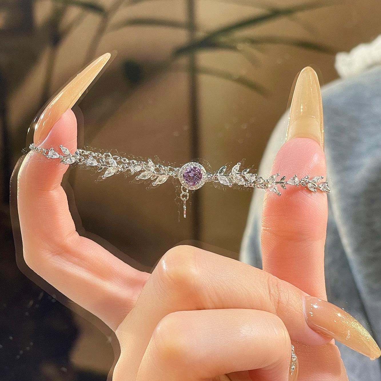 Sui Sui Ping An Sterling Silver S925 Full Diamond Bracelet, Silver Inlaid Natural Treasures, Autumn and Winter New Christmas and New Year Gifts 925 silver