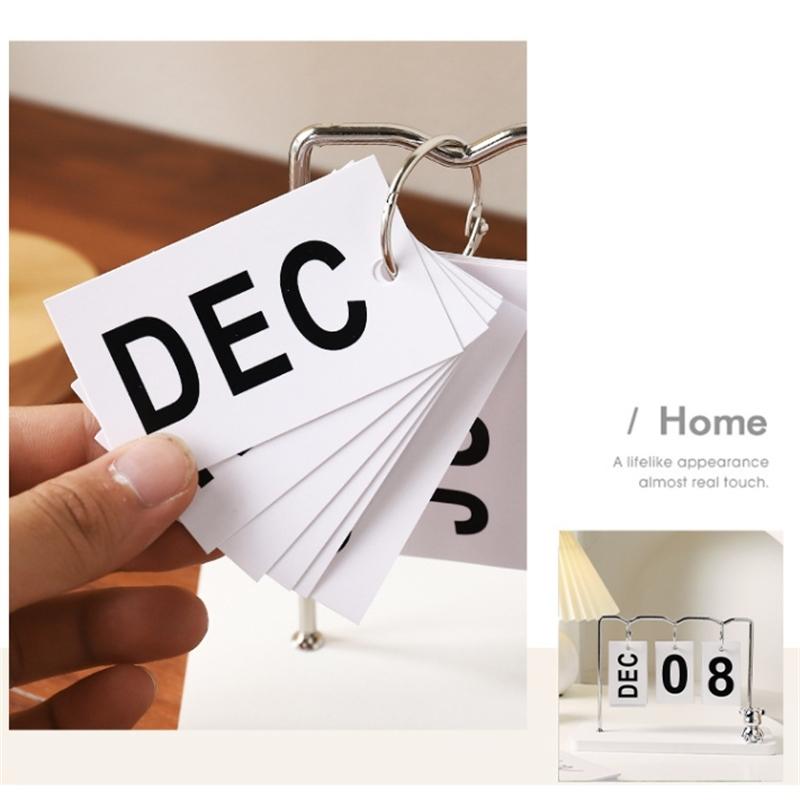 2023–2024 ewiger Stand-Flip-Tischkalender, Desktop-Flip-Kalender mit Karton, Monat, Datum, große Anzeigeblöcke für Zuhause, Büro, Dekoration, Zubehör