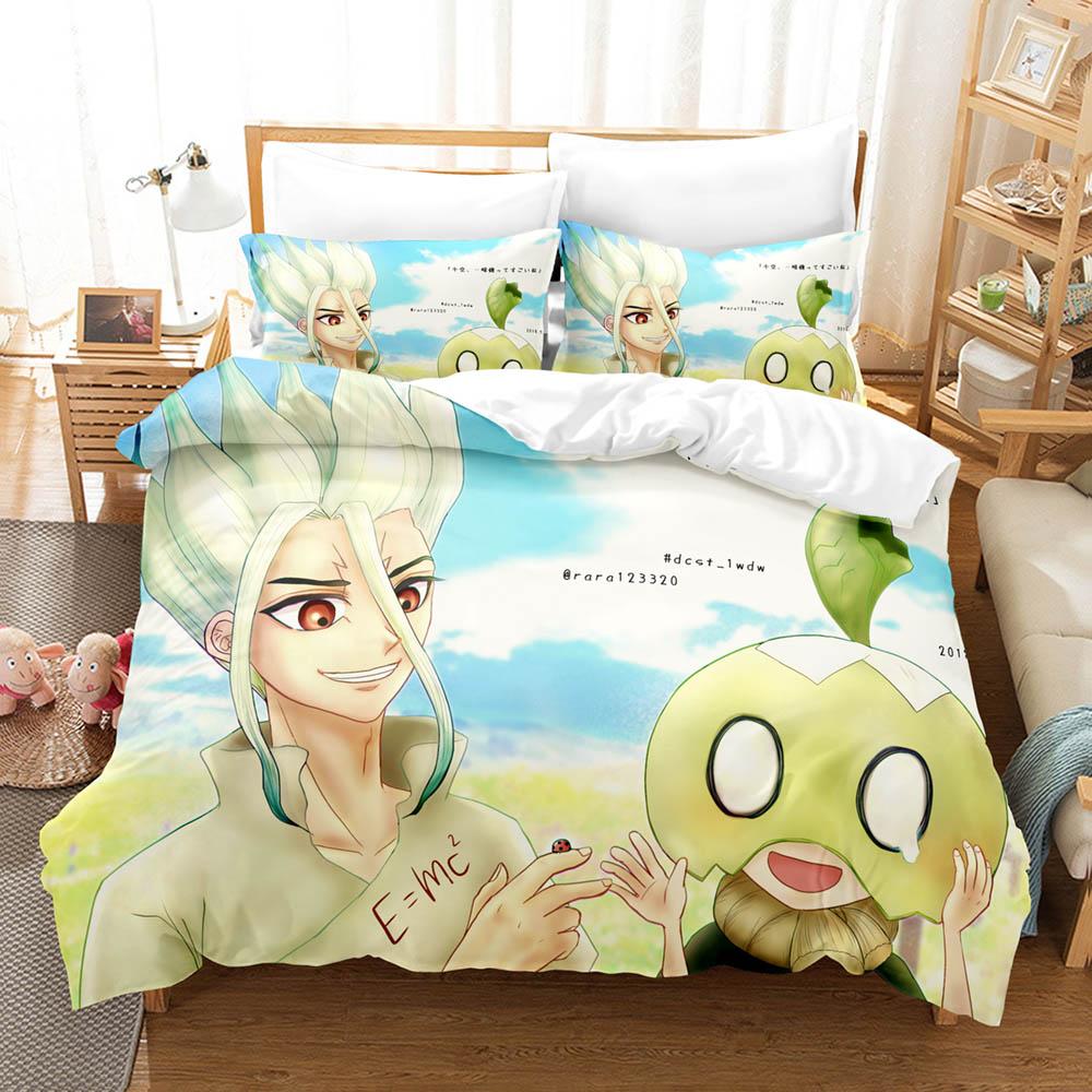 3D Dr.Stone Bedding Sets Duvet Cover Set With Pillowcase Twin Full Queen King Bedclothes Bed Linen