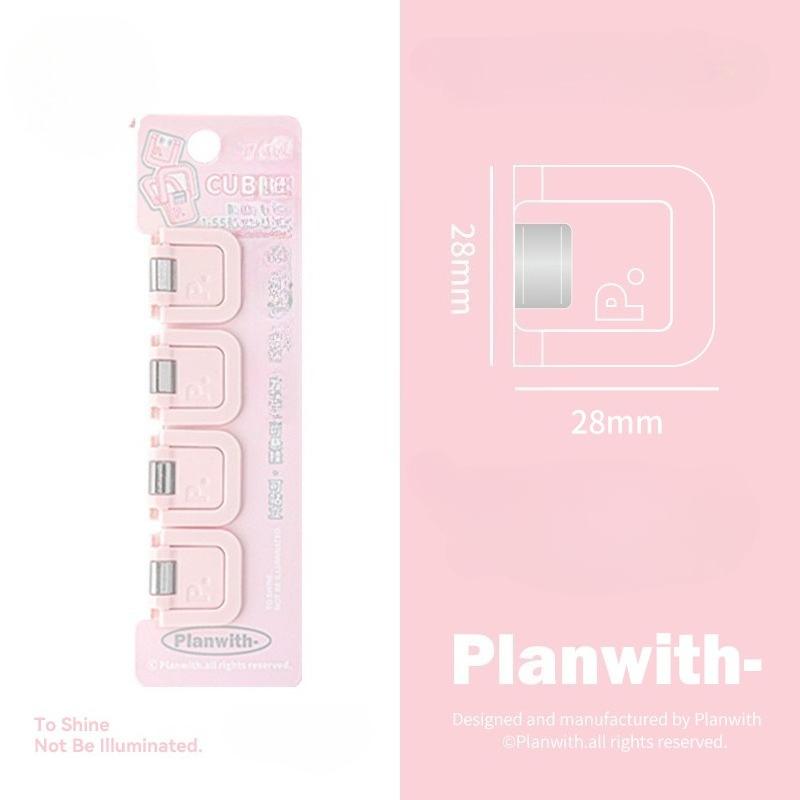 

Planwith Мини-зажимы Многофункциональные скрепки-зажимы с фиксатором Совместимы для блокнотов, папок розовый