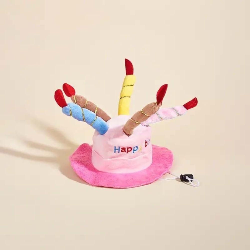 Festive Party Accessories Cute Pet Birthday Hat Adjustable Plush Dog Party Hat Colorful Soft Birthday Cake Hat New Year Gift Toy