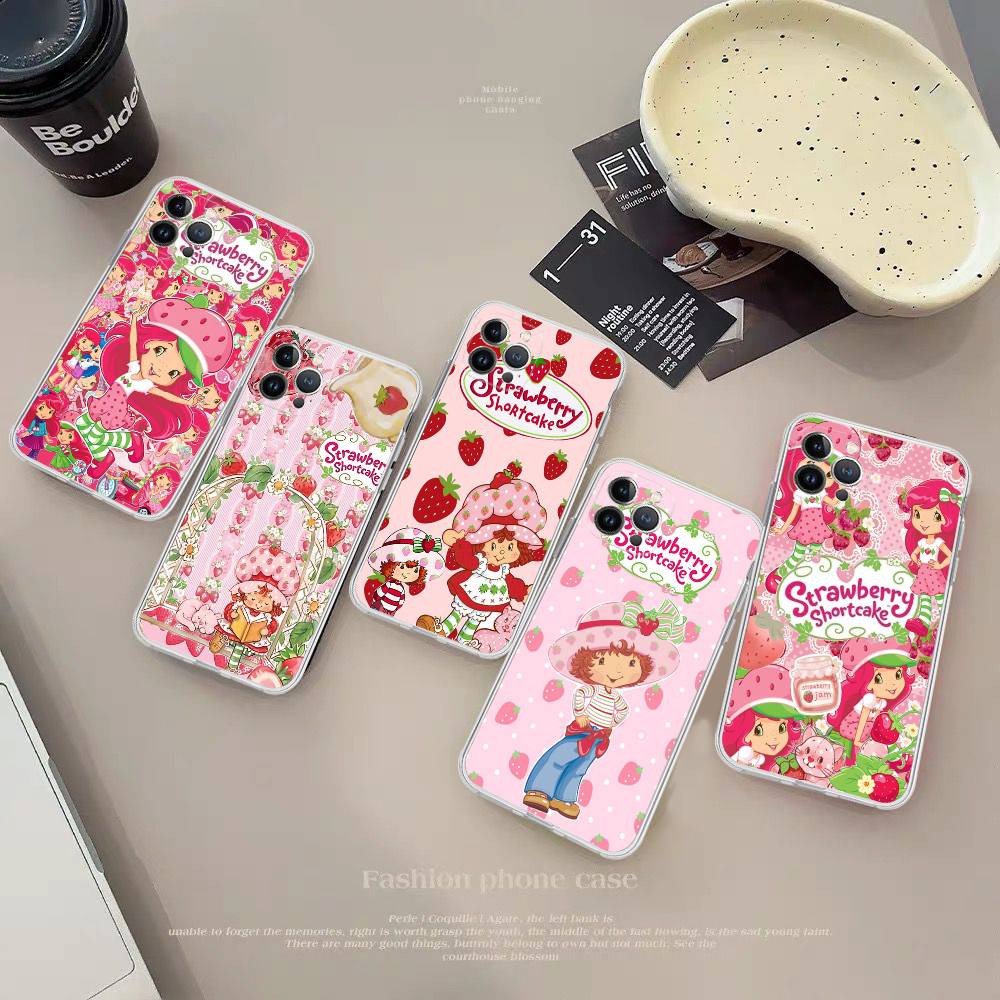 S-Strawberry Cartoon S-Shortcake Girl Case For Iphone 17 16 15 Pro Max 11 12 13 14 Pro Plus Phone Cover