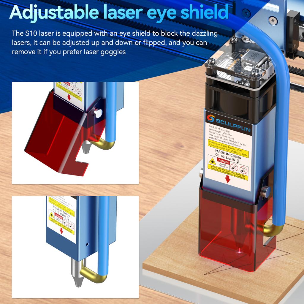 SCULPFUN S10 Laser Engraving Machine 10W High-density Laser Engraver High-speed Air Assist