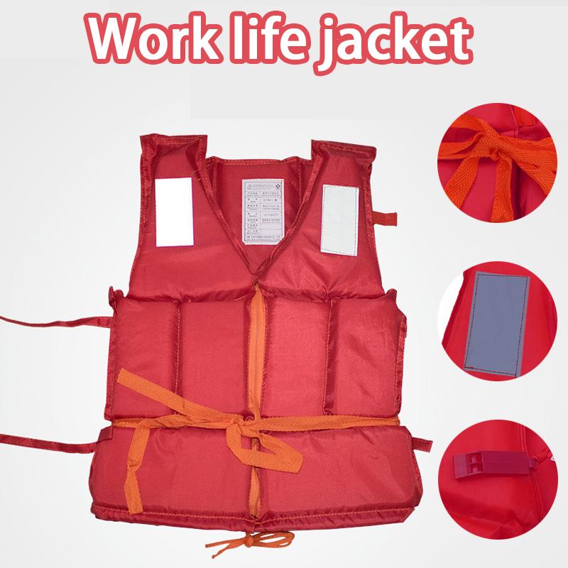 High Buoyancy Life Vest Adult Foam Oxford Cloth Boat Vest Outdoor Rafting Red Life Vest
