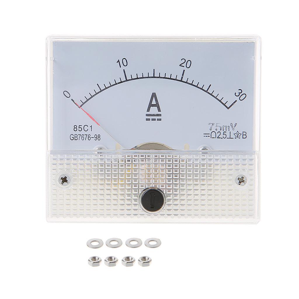 Kompaktes Amperemeter Analog Ampere-Messgerät Rechteckiges Panelmeter Stromtester 1A/2A/30A/50A/100A/100mA für Industrie