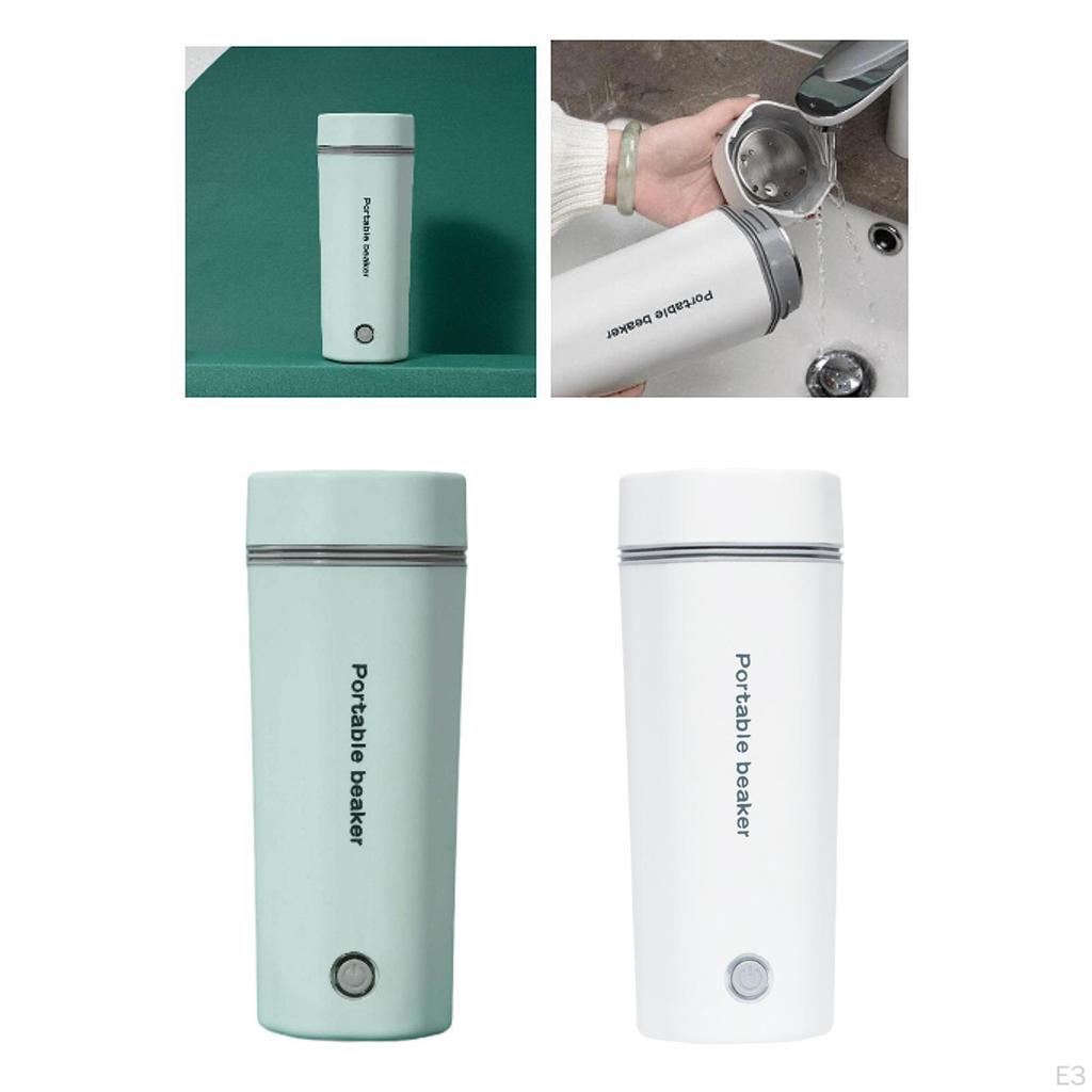 Portable Electric Kettle Leakproof Travel for Traveling Auto Car Home White