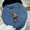 Fred Limited Ruby Horseshoe Clasp Necklace: 18K Gold Luxury Gift for Girlfriend