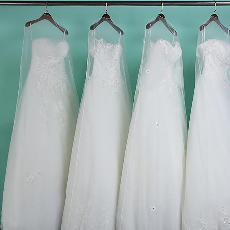 Dlouhý Průhledný Měkký Tylový Obal proti Prachu Domácí Oblečení Ochranný Obal na Svatební Šaty