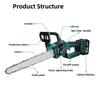 12 Inch Brushless Electric Chainsaw LED Display Cordless Wood Cutting Machine Garden Portable Logging Saw