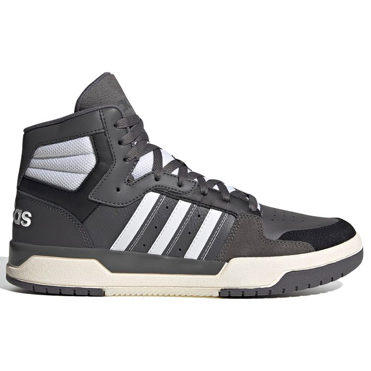 Adidas Neo Entrap Mid Leather Basketball Style High-Top Sneakers Men Sneakers Gray White FW3453