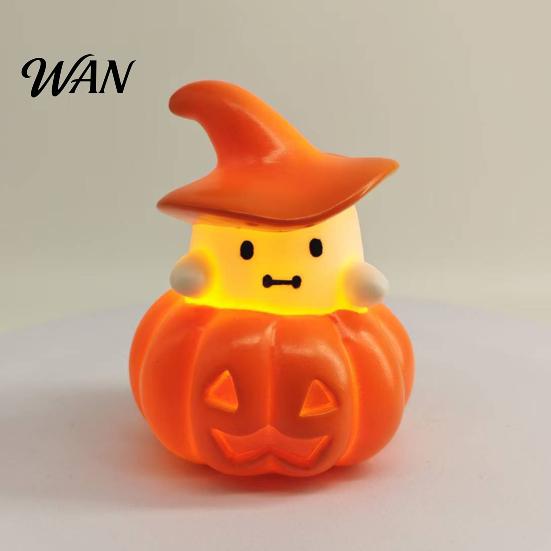 Desktop Night Light 1/3Pcs Halloween Pumpkin Ghost Light, Spooky LED Bedside Lamp, Battery Operated Mini Table for Bedroom Party