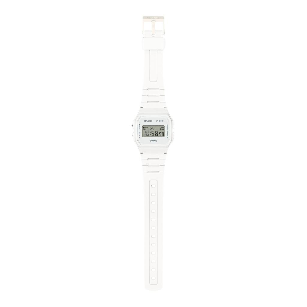 Casio Pop Digital Bio-Based White Resin Strap Quartz F-91WB-7A 100M Unisex Watch