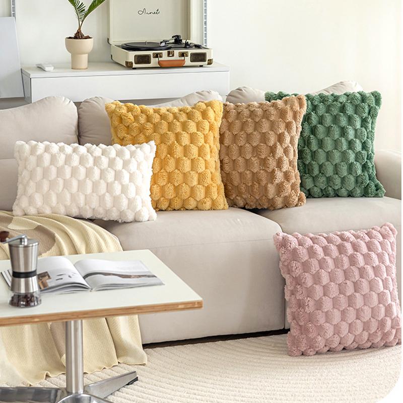 Super Soft Plush Pillow Case Winter Throw Cushion Cover for Sofa and Bedside, Living Room Nordic Decorations Rectangle Cover