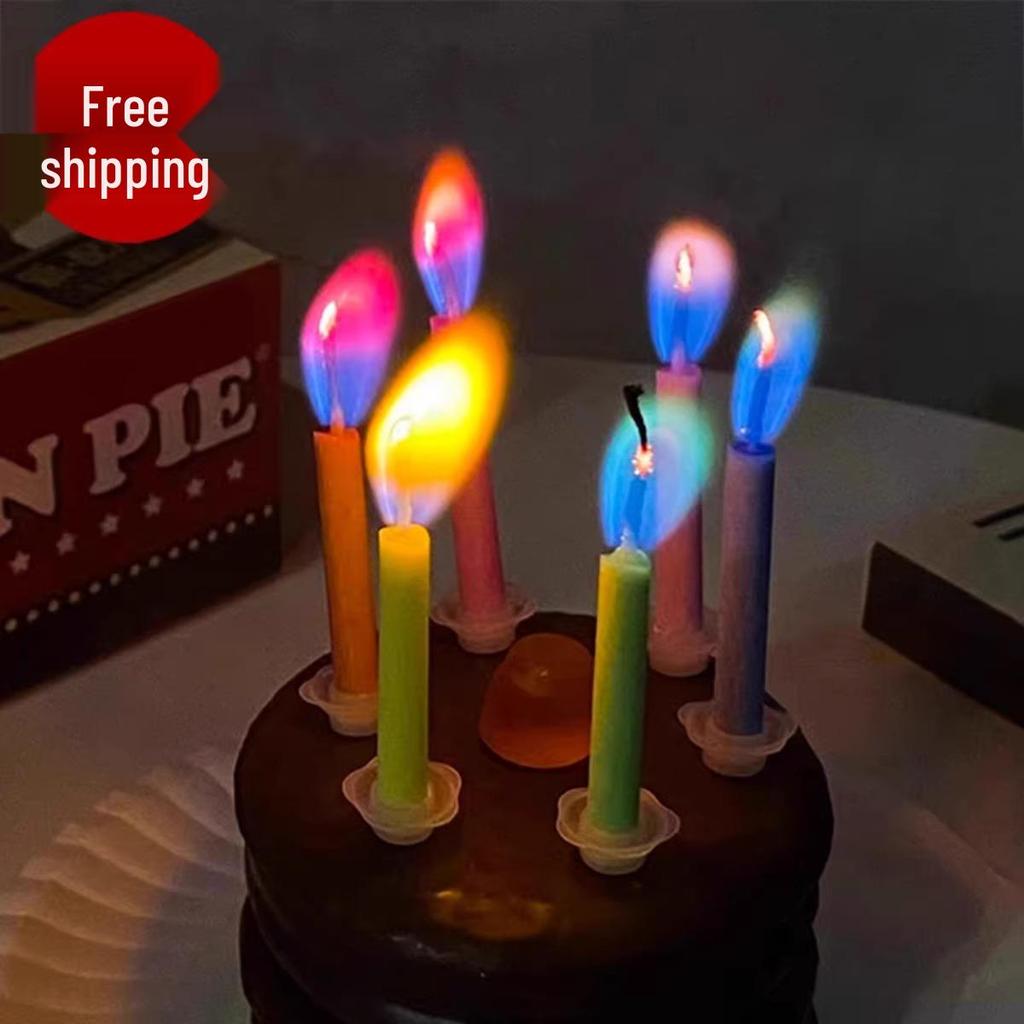 Exclusive Rainbow Flame Birthday Candles Set for Kids - 0.7