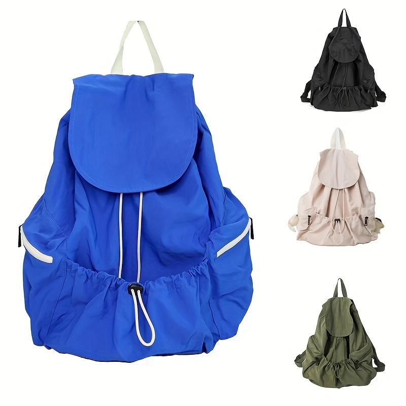 Large Capacity Nylon Drawstring Backpack Lightweight Casual Style, Adjustable Shoulder Straps, Washable, Ideal for Sports Travel Backpack