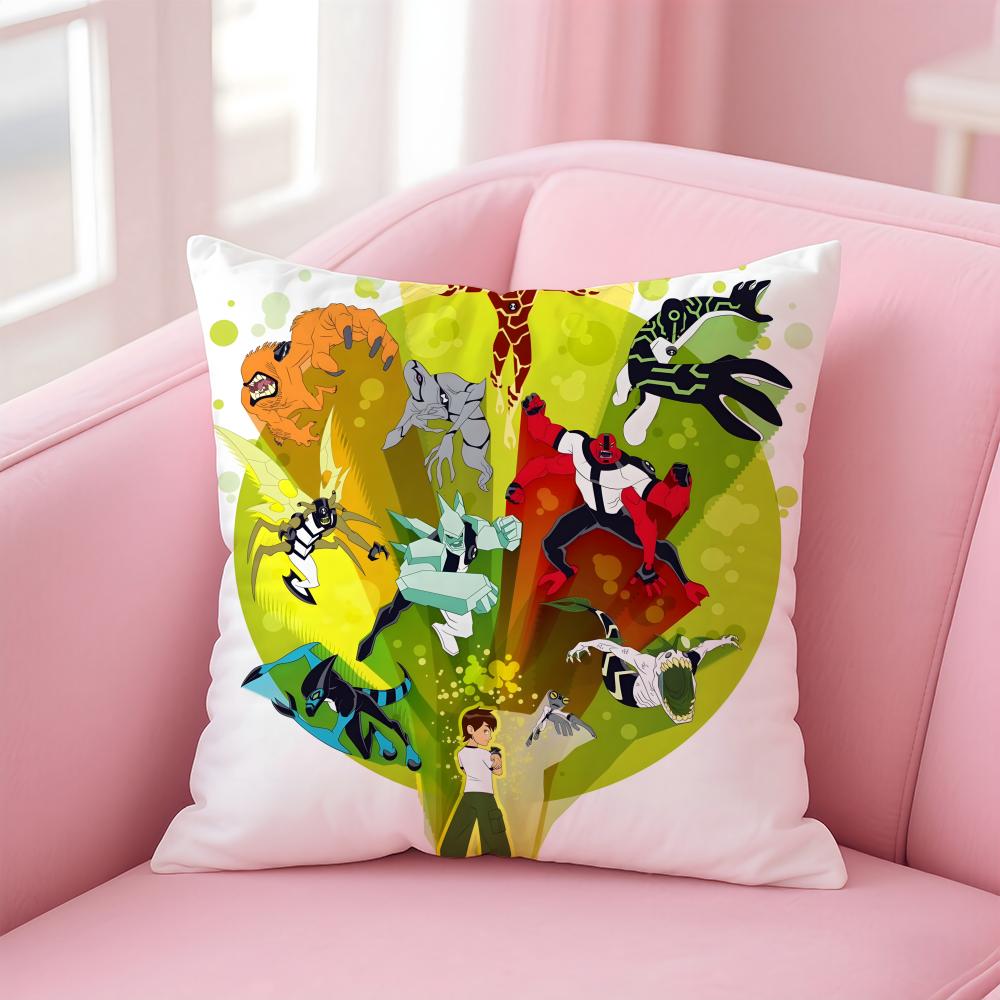 Anime B-Ben 10 U-Ultimate Alien Cushion Cover Comfortable Reversible Pillow Cover Ideal for Car Sofa Bedroom & Beyond
