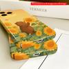 2DFlat Cute Bear In Sunflower Field Phone Case All Inclusive Film Hard iPhone Case, Compatible with iPhone 18 Pro Max 17 16 15 14 13 12 11