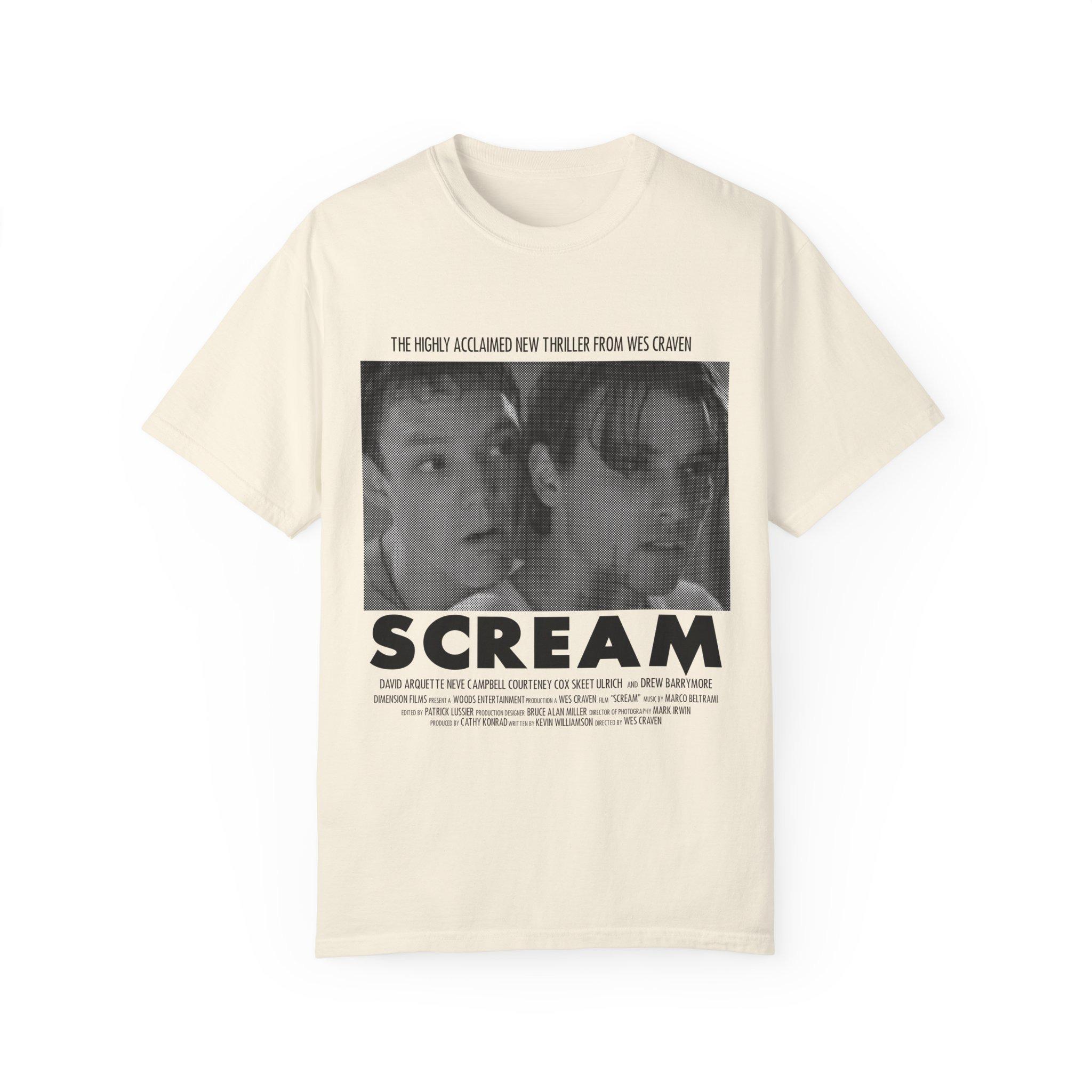 

2026 Summer Retro Womens Scream Movie TShirt Unisex Cotton and Breathable Short Sleeve Oversized Loose Casual S