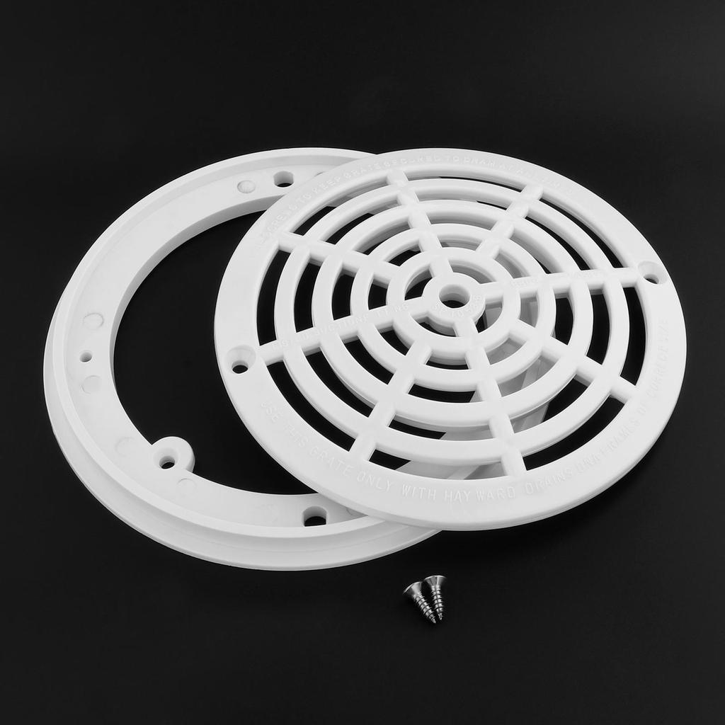 Replacement Cover Main Drain Swimming Pool Accessary with Screws White