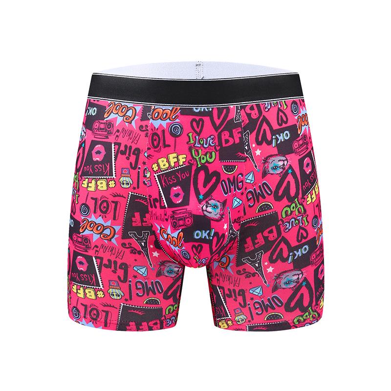 Men s Sporty Graffiti Print Mid-length Boxer Briefs XL (EU)