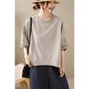 DIMANAF 2026 Plus Size Summer Women T-Shirts Casual Lady Tops Cotton Tunic Shirt Oversize Loose Tees Black