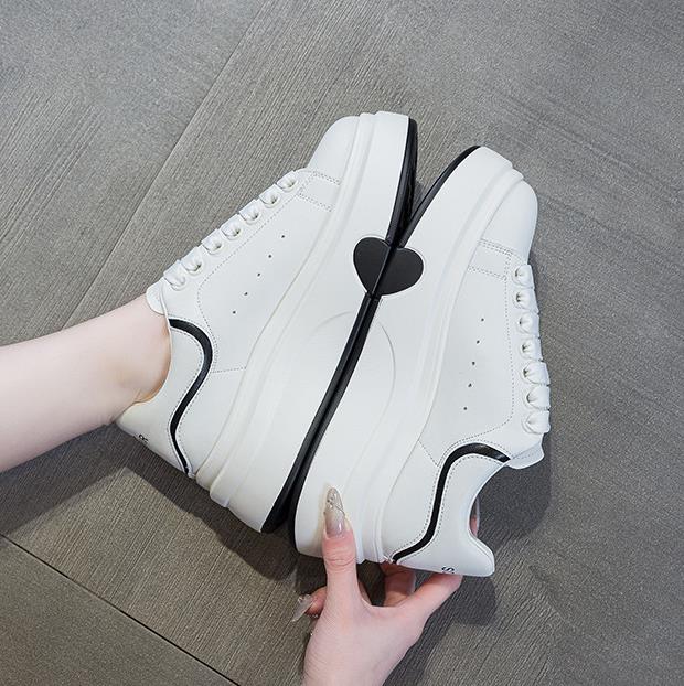 Fashion 6CM Microfiber Leather Boots Spring Summer Women Fashion Chunky Sneaker Vulcanize Autumn Motorcycle Platform Wedge Flats Shoes