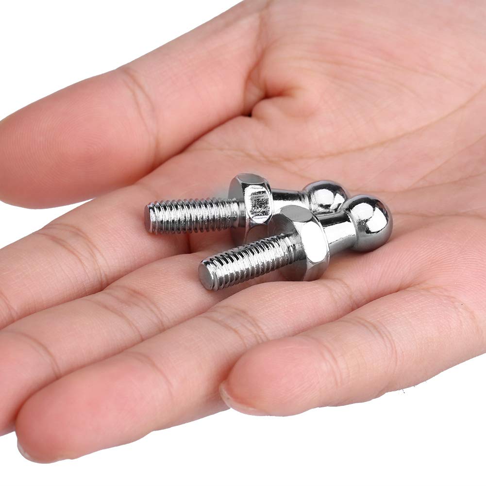 2pcs Ball Stud Bolt Silver, Replacement Car Ball Stud Bolt M6 Iron for Gas Struts Ball Ended Bonnet, Hand Tools
