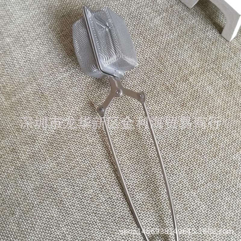 304 Stainless Steel Tea Infuser with Square Mesh Handle - Gold and Silver