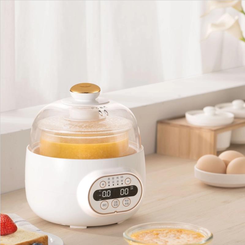 220V 1L Automatický elektrický hrnec na dušení Skleněný Pomalý hrnec na dětskou výživu Pro domácnost Multifunkční hrnec Hrnec na vaření jídla Bílá/Zelená barva