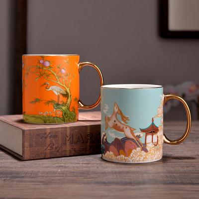 Ceramic Coffee Cup Chinese Style Milk Cup Couples Cup  Breakfast Cup Home Afternoon Office Tea Cup Ceramic Gift Cup