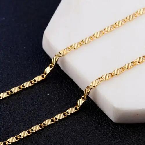 925 Silver Gold flat Clavicle chains Necklaces for Men Women wedding Jewelry Christmas gifts 40-75cm