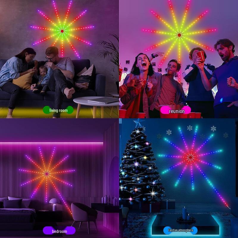 5V Dreamcolor RGB LED Feuerwerkslichter: Bluetooth Soundgesteuert, APP-fähiger Musikrhythmus-Umgebungsstreifen.