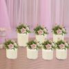 Round Cylinder Wedding Flower Stands, 7-Piece Set with 1.5cm Thick PVC Panels, Foldable Column Display for Centerpieces, Banquet