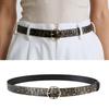 Trendy PU Leather Women Belt with Snakeskin Texture and Splash Color for Dress Pants Casual and Formal Occasion Wear