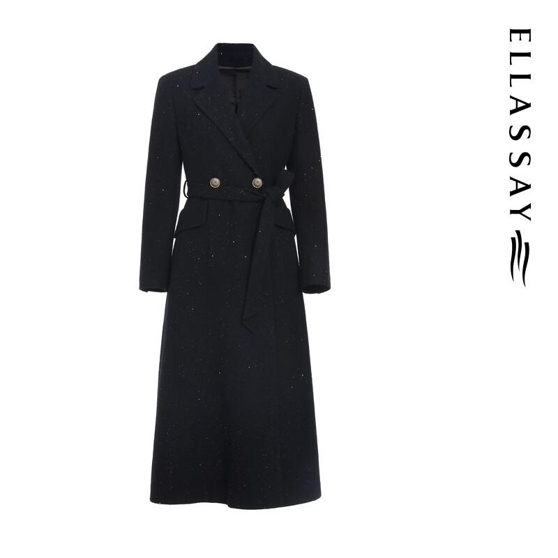 ELLASSAY Women's Belted Lambswool Blend Long Coat