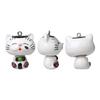 Cat Resin Figurine Keychain With Cartoon Style For Gift Giving And Collection